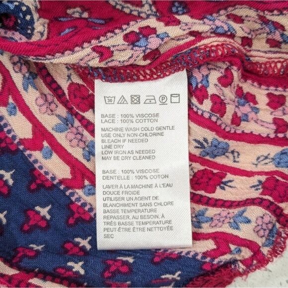 Maeve By Anthropologie Burgundy Blue Top Blouse Long Sleeve Boho Lace Flowy 6 - Picture 10 of 10